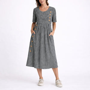 Women’s Striped Midi Dress – Timeless Everyday Style