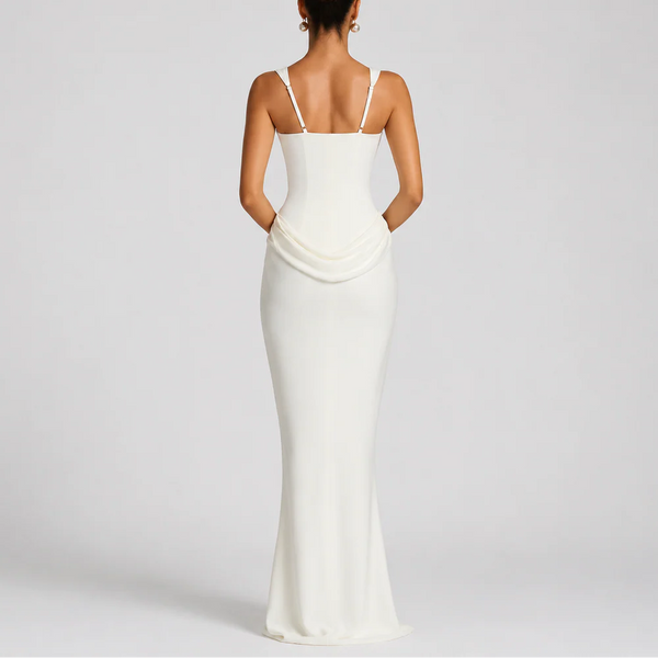 Women’s Fitted Corset Maxi Dress – Elegant Flattering Style