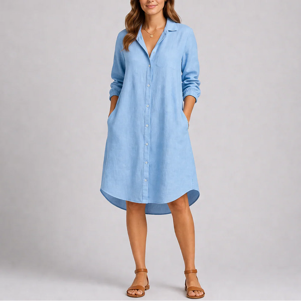 Women’s Summer Shirt Dress – Button Front & Relaxed Fit