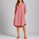 Women’s Summer Shirt Dress – Button Front & Relaxed Fit