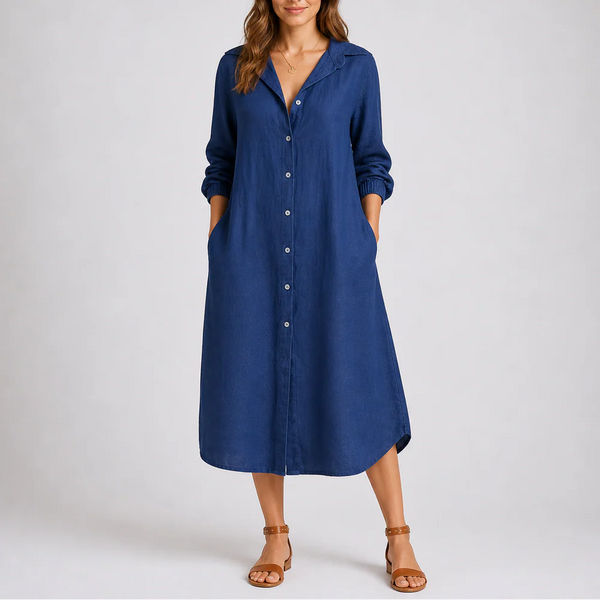 Women’s Summer Shirt Dress – Button Front & Relaxed Fit