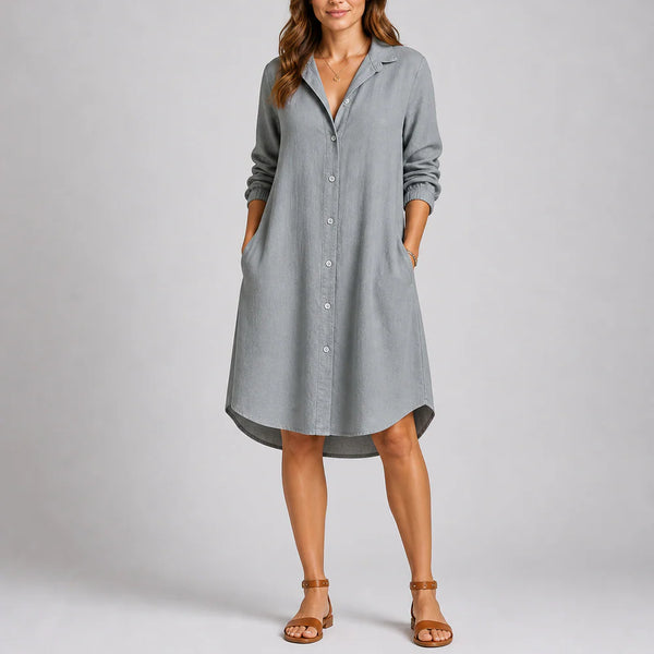 Women’s Summer Shirt Dress – Button Front & Relaxed Fit