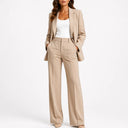 Women’s Two-Piece Blazer Set – Straight-Leg Trousers & Tailored Style