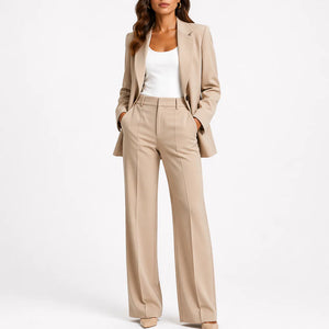 Women’s Two-Piece Blazer Set – Straight-Leg Trousers & Tailored Style