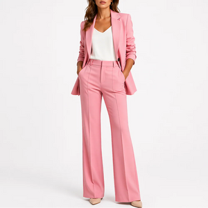 Women’s Two-Piece Blazer Set – Straight-Leg Trousers & Tailored Style