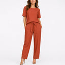 Women’s Two-Piece Set – Short-Sleeve Top & Matching Trousers