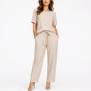 Women’s Two-Piece Set – Short-Sleeve Top & Matching Trousers