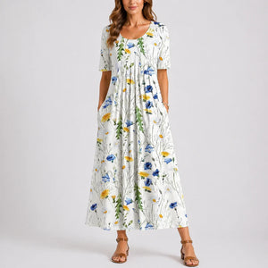 Women’s Casual Floral Midi Dress – Effortless Everyday Style