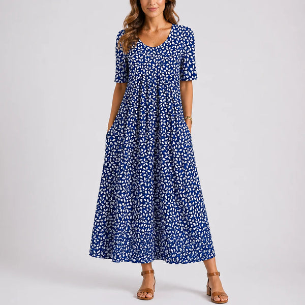 Women’s Casual Floral Midi Dress – Effortless Everyday Style