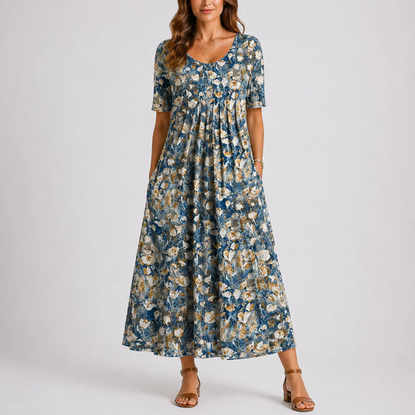 Women’s Casual Floral Midi Dress – Effortless Everyday Style