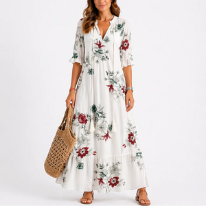 Women’s Summer Floral Midi Dress – Effortless Everyday Elegance