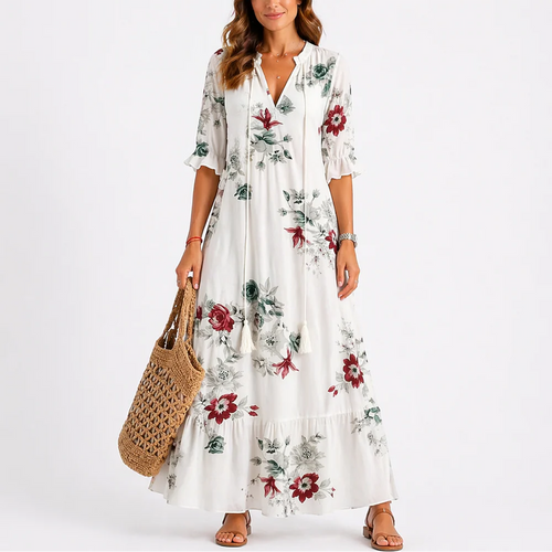 Women’s Summer Floral Midi Dress – Effortless Everyday Elegance