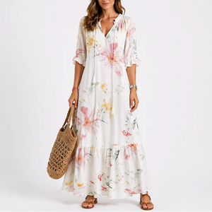Women’s Summer Floral Midi Dress – Effortless Everyday Elegance