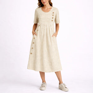 Women’s Striped Midi Dress – Timeless Everyday Style