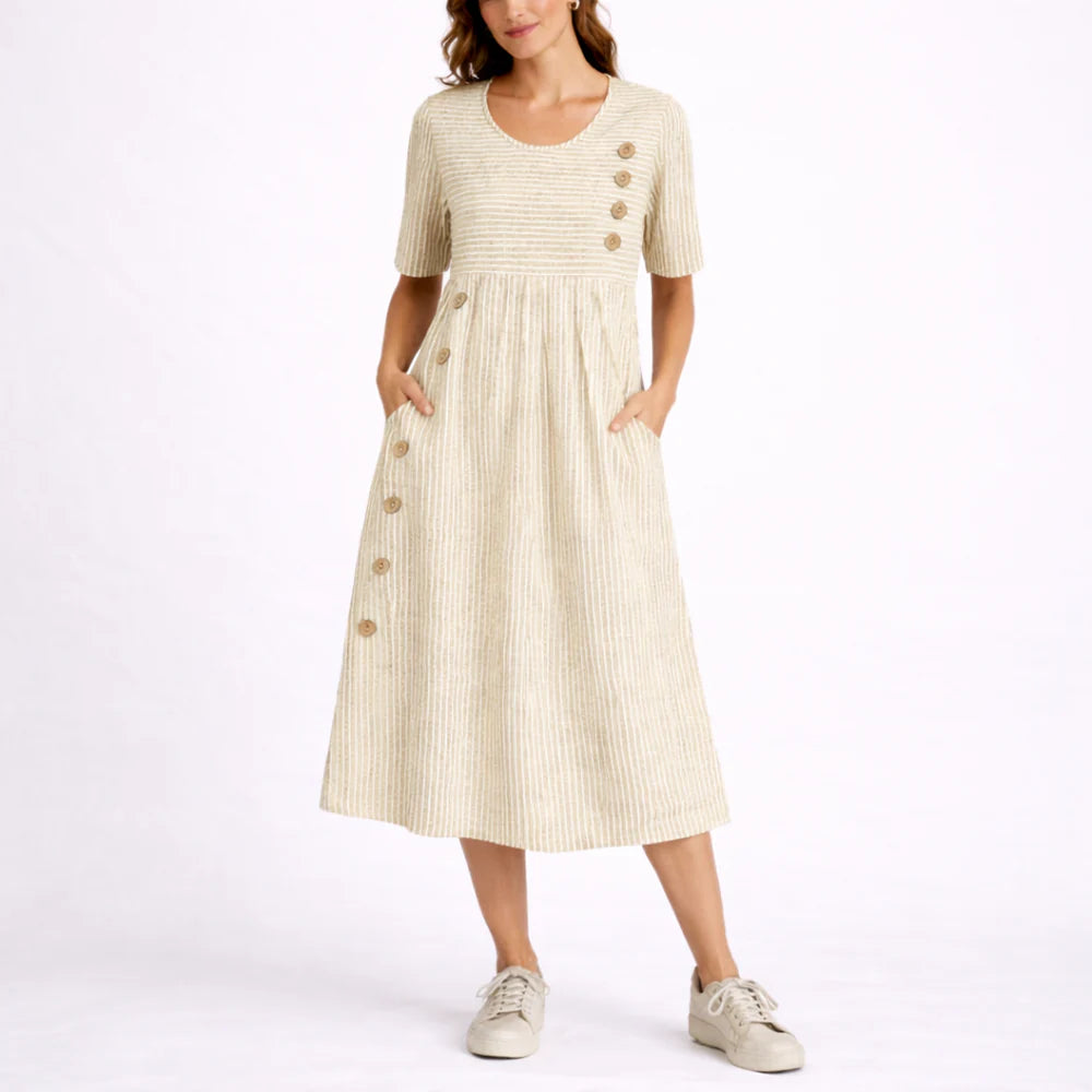 Women’s Striped Midi Dress – Timeless Everyday Style