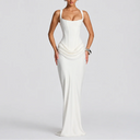 Women’s Fitted Corset Maxi Dress – Elegant Flattering Style