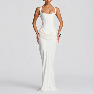 Women’s Fitted Corset Maxi Dress – Elegant Flattering Style