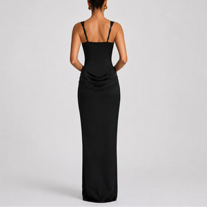 Women’s Fitted Corset Maxi Dress – Elegant Flattering Style