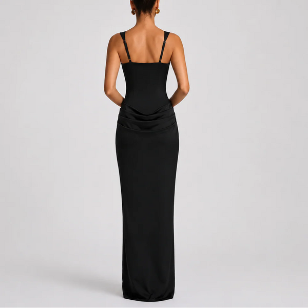 Women’s Fitted Corset Maxi Dress – Elegant Flattering Style