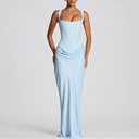 Women’s Fitted Corset Maxi Dress – Elegant Flattering Style