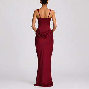 Women’s Fitted Corset Maxi Dress – Elegant Flattering Style