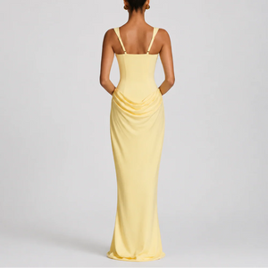 Women’s Fitted Corset Maxi Dress – Elegant Flattering Style