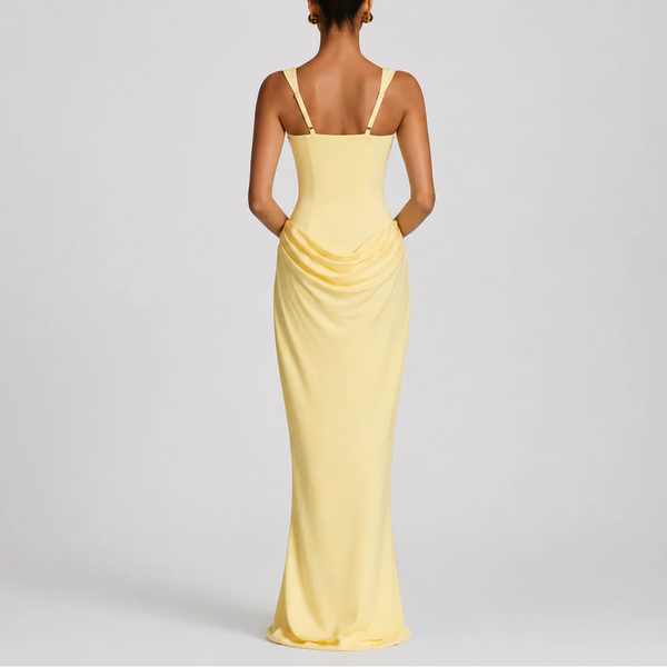 Women’s Fitted Corset Maxi Dress – Elegant Flattering Style
