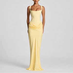Women’s Fitted Corset Maxi Dress – Elegant Flattering Style