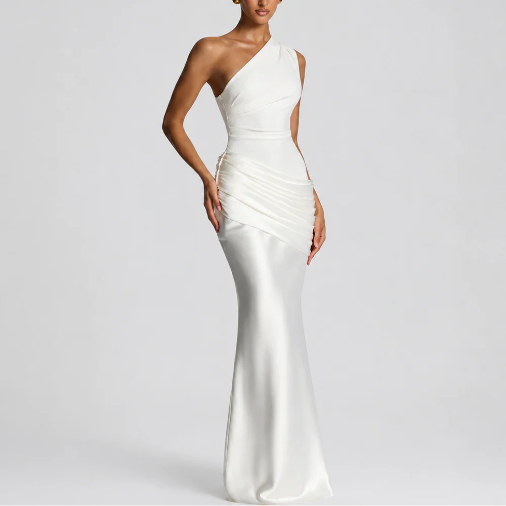Women’s One-Shoulder Maxi Dress – Elegant Occasion Style