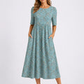 Women’s Midi Dress with Floral Print – Elegant Everyday Wear