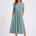 Women’s Midi Dress with Floral Print – Elegant Everyday Wear